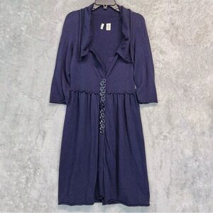 Anthropology Moth Navy Wool Blend Long Sleeve Dress Size M